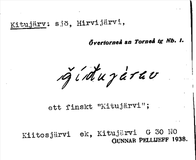 Bild på arkivkortet för arkivposten Kitujärv
