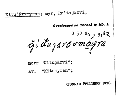 Bild på arkivkortet för arkivposten Kitujärvmyran
