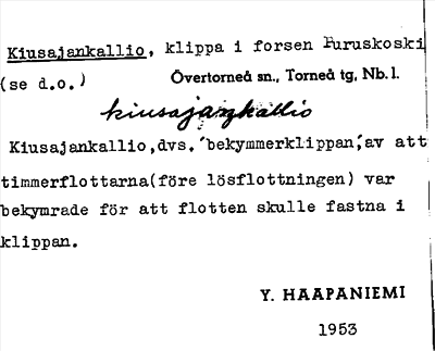 Bild på arkivkortet för arkivposten Kiusajankallio