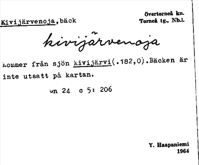 Bild på arkivkortet för arkivposten Kivijärvenoja