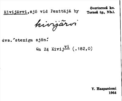 Bild på arkivkortet för arkivposten Kivijärvi