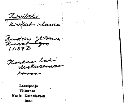 Bild på arkivkortet för arkivposten Kivilaki