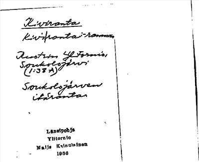 Bild på arkivkortet för arkivposten Kiviranta