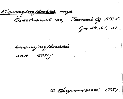 Bild på arkivkortet för arkivposten Kivisaajonjänkkä