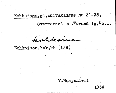Bild på arkivkortet för arkivposten Kohkoinen
