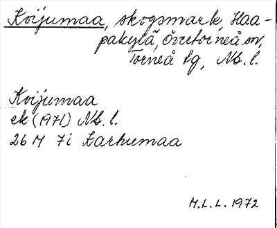 Bild på arkivkortet för arkivposten Koijumaa