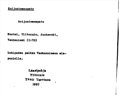 Bild på arkivkortet för arkivposten Koijuniemenpato