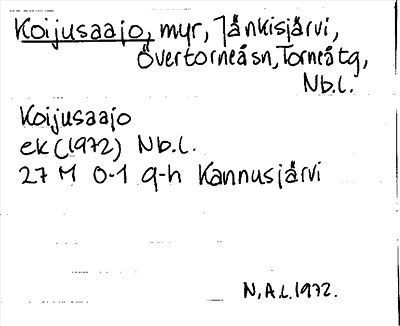 Bild på arkivkortet för arkivposten Koijusaajo