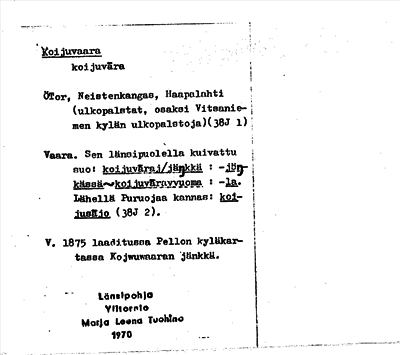Bild på arkivkortet för arkivposten Koijuvaara