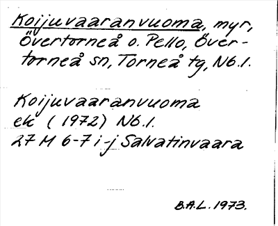 Bild på arkivkortet för arkivposten Koijuvaaranvuoma