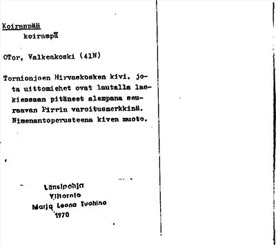 Bild på arkivkortet för arkivposten Koiranpää