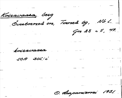 Bild på arkivkortet för arkivposten Koiravaara