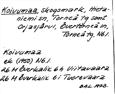 Bild på arkivkortet för arkivposten Koivumaa