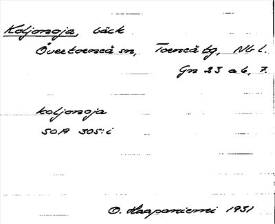 Bild på arkivkortet för arkivposten Koljonoja