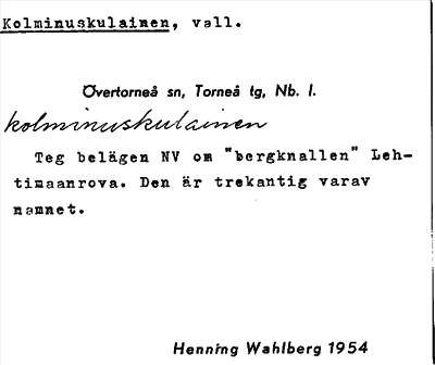 Bild på arkivkortet för arkivposten Kolminuskulainen