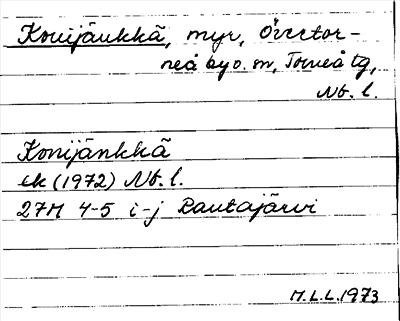 Bild på arkivkortet för arkivposten Konijänkkä
