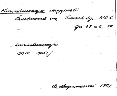 Bild på arkivkortet för arkivposten Koninluusaajo