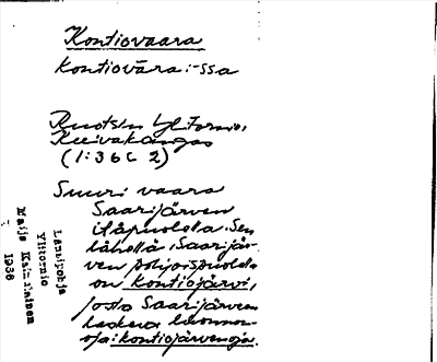 Bild på arkivkortet för arkivposten Kontiovaara