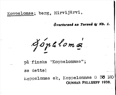 Bild på arkivkortet för arkivposten Koppelomaa
