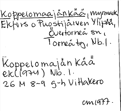 Bild på arkivkortet för arkivposten Koppelomaajänkkä