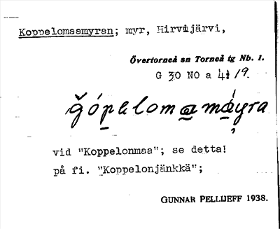 Bild på arkivkortet för arkivposten Koppelomaamyran