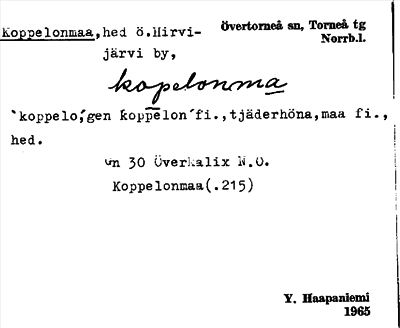 Bild på arkivkortet för arkivposten Koppelonmaa
