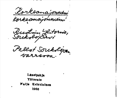Bild på arkivkortet för arkivposten Korkeanajonniemi
