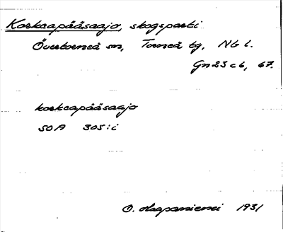 Bild på arkivkortet för arkivposten Korkeapääsaajo