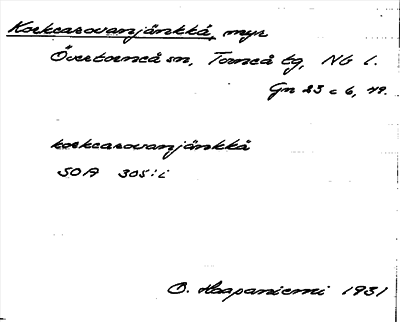 Bild på arkivkortet för arkivposten Korkearovanjänkkä