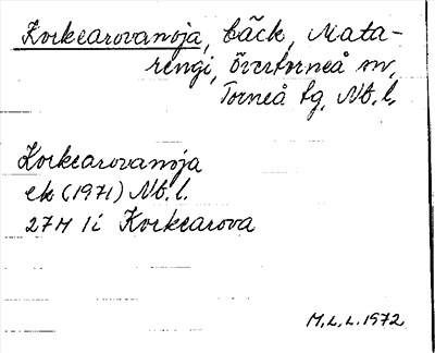 Bild på arkivkortet för arkivposten Korkearovanoja