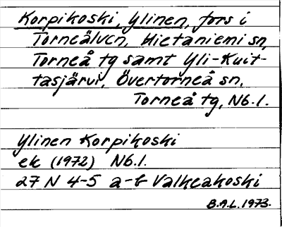 Bild på arkivkortet för arkivposten Korpikoski, Ylinen