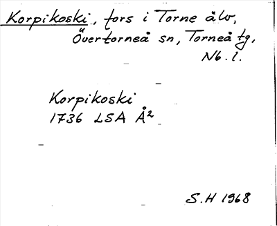 Bild på arkivkortet för arkivposten Korpikoski