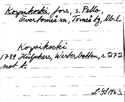 Bild på arkivkortet för arkivposten Korpikoski