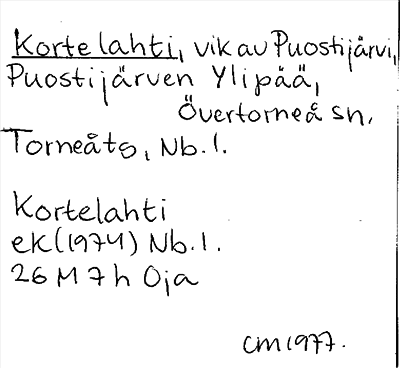 Bild på arkivkortet för arkivposten Kortelahti