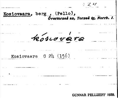 Bild på arkivkortet för arkivposten Kosiovaara