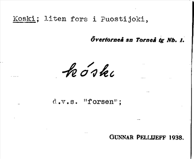 Bild på arkivkortet för arkivposten Koski