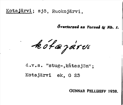 Bild på arkivkortet för arkivposten Kotajärvi