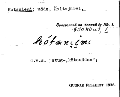 Bild på arkivkortet för arkivposten Kotaniemi