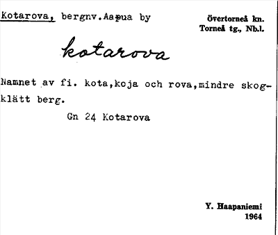 Bild på arkivkortet för arkivposten Kotarova