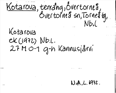 Bild på arkivkortet för arkivposten Kotarova
