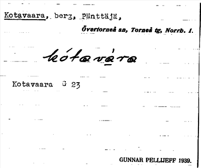 Bild på arkivkortet för arkivposten Kotavaara