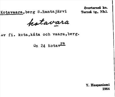 Bild på arkivkortet för arkivposten Kotavaara