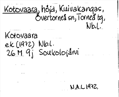 Bild på arkivkortet för arkivposten Kotovaara