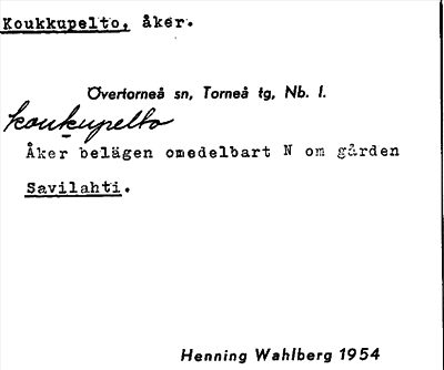 Bild på arkivkortet för arkivposten Koukkupelto