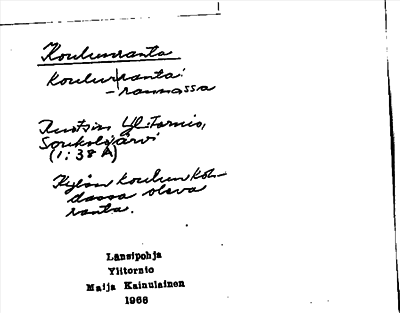 Bild på arkivkortet för arkivposten Koulunranta