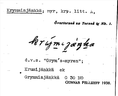 Bild på arkivkortet för arkivposten Krymminjänkkä