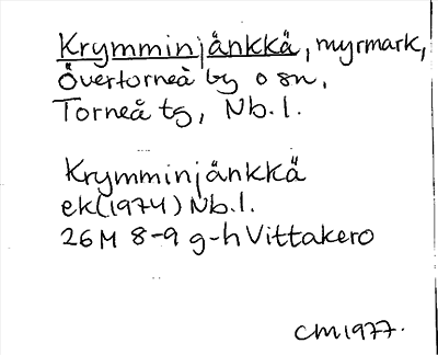 Bild på arkivkortet för arkivposten Krymminjänkkä