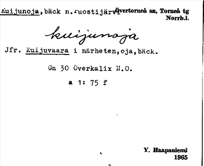 Bild på arkivkortet för arkivposten Kuijunoja