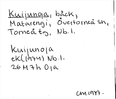 Bild på arkivkortet för arkivposten Kuijunoja