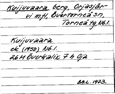 Bild på arkivkortet för arkivposten Kuijuvaara
